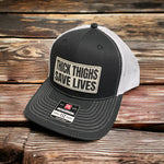 Thick thighs save lives white patch hat