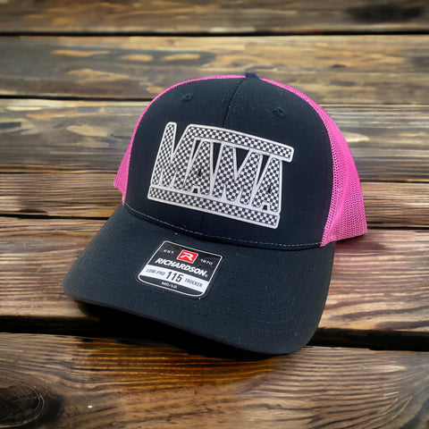 Mama checkered patch hat black/pink