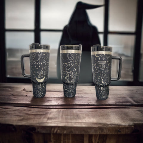 Witchy vibes and stones 40oz tumbler
