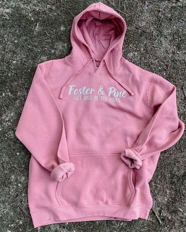 Foster and Pine Co white print hoodie