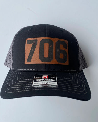 706 Leatherette patch hat