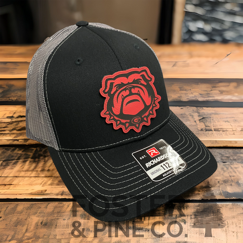 Red and Black Dawg head patch hat