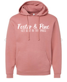 Foster and Pine Co white print hoodie