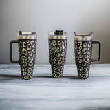 Leopard Print 40oz Tumbler w/ handle